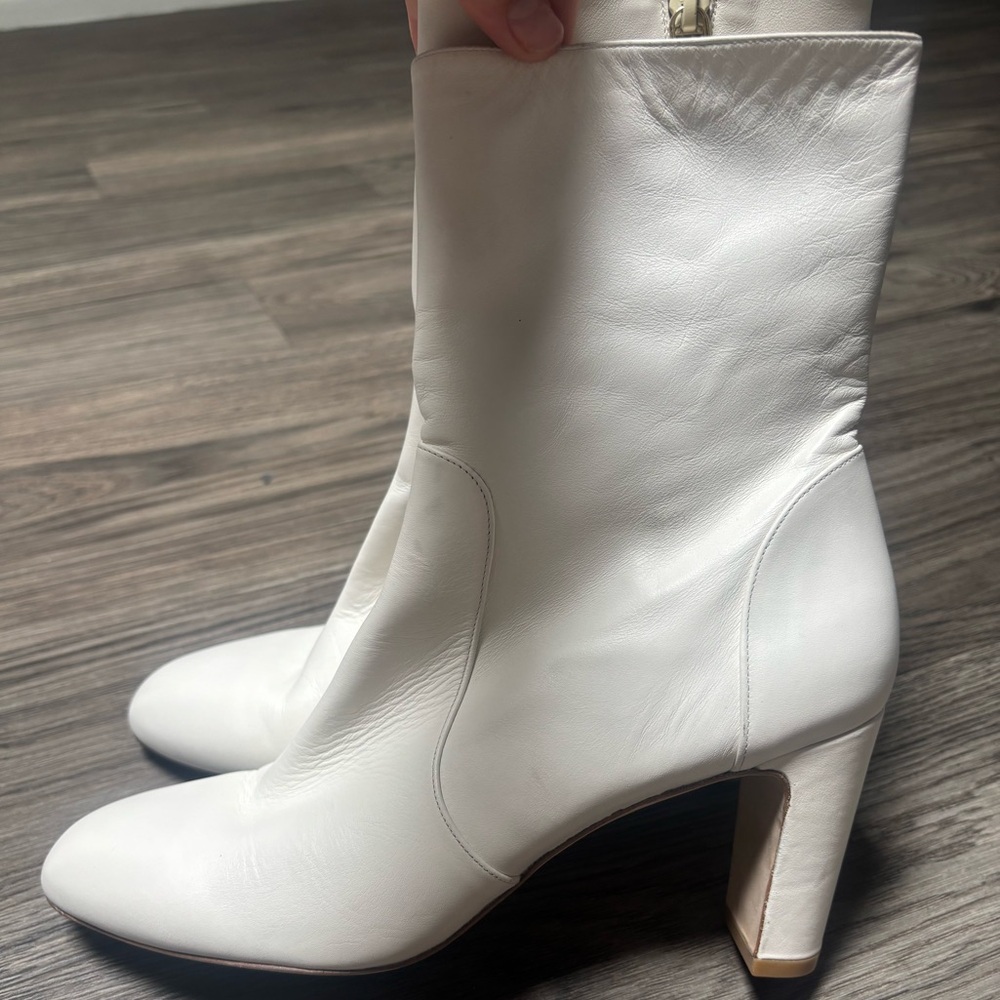 STUART WEITZMAN White Ankle Boots heels size 10 - Picture 9 of 12